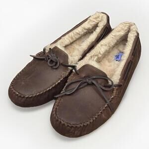 UGG Men's Olsen Slippers 1112441 Leather House Shoe Moccasins US 8/ EUR 41 NWOB